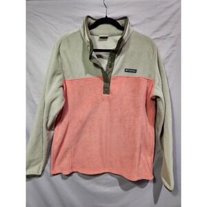 Columbia Benton Springs Fleece Half Snap Pullover Gorpcore Green Coral XL